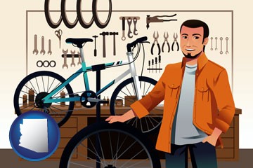 bicycle shop mechanic - with Arizona icon