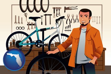 bicycle shop mechanic - with Florida icon