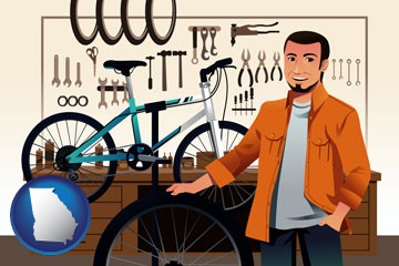 bicycle shop mechanic - with Georgia icon