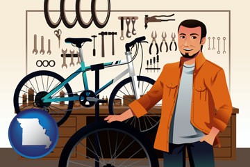 bicycle shop mechanic - with Missouri icon
