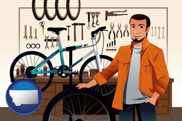 bicycle shop mechanic - with Montana icon