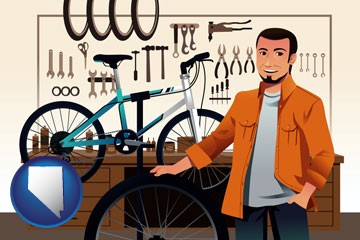 bicycle shop mechanic - with Nevada icon