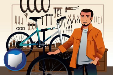 bicycle shop mechanic - with Ohio icon