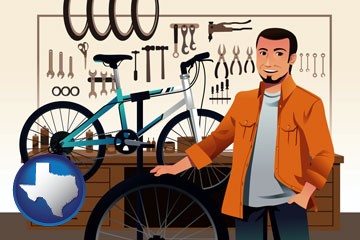 bicycle shop mechanic - with Texas icon