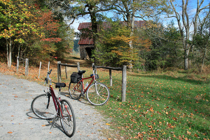 bicycle touring in Cades Cove, Tennessee
